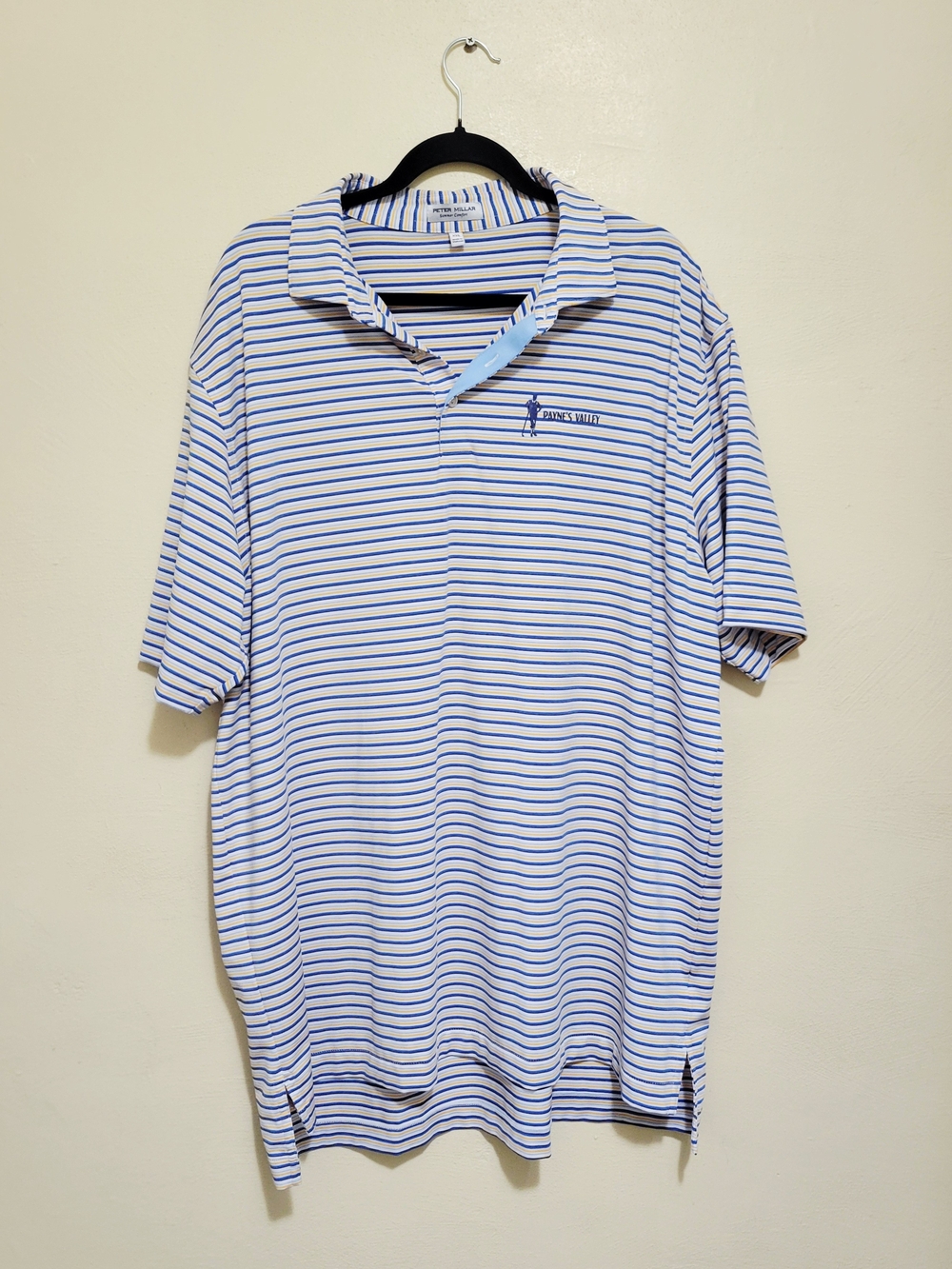 Peter Millar Men's Blue & White Striped Polo Shirt